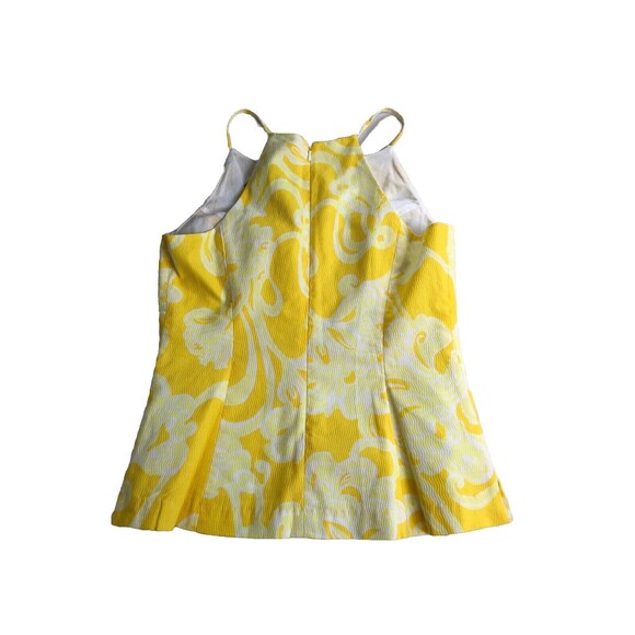 Lilly Pulitzer MAGNOLIA Halter Top Banana Daiquiri DANDELION YELLOW WHITE LACE 8 - Picture 7 of 10